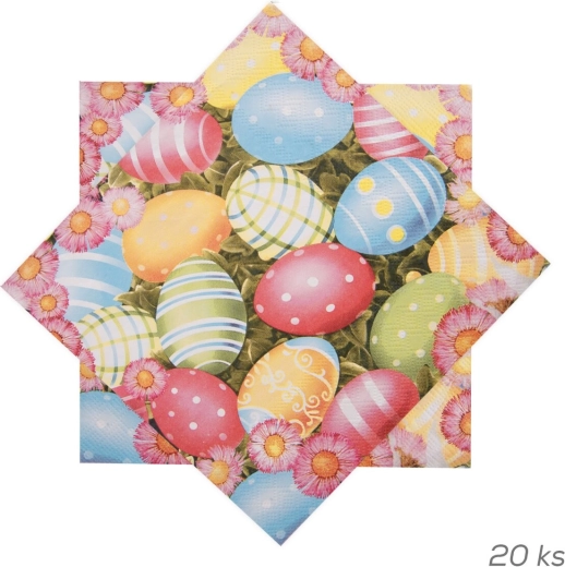 Paper Easter napkins with egg motif 33 × 33 cm, 20 pcs