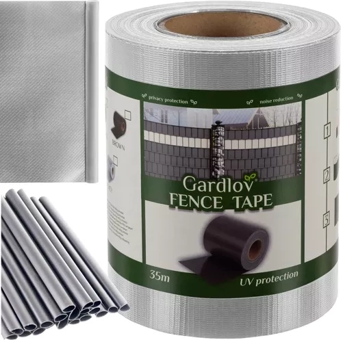 Gardlov fence strip 19 cm × 35 m, PVC 450 g/m², grey