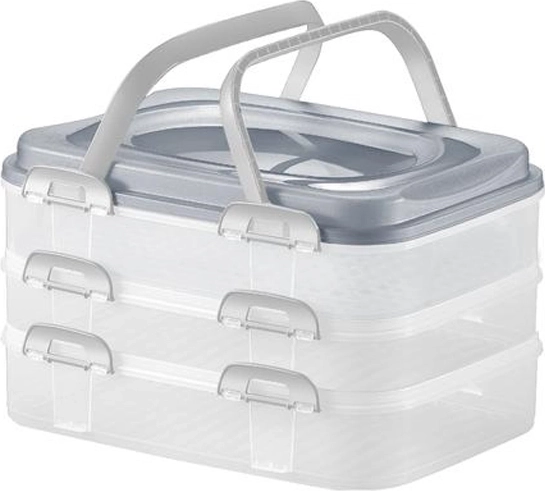 Plastic picnic box with 3 tiers 40 × 30 × 24 cm