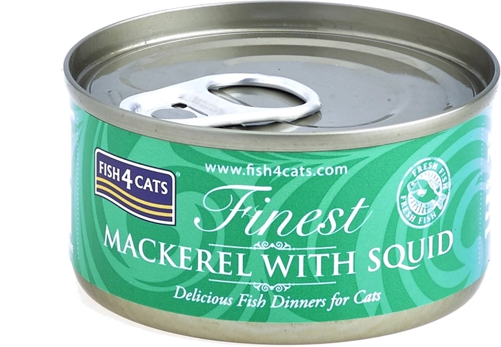 Cat food can Fish4Cats mackerel with squid 70 g