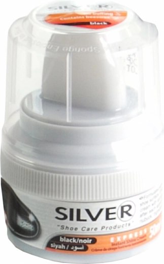 Silver self-shining shoe cream with applicator, brown 50 ml