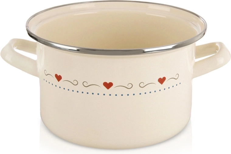 Емайлирана тенджера Tonca 18 cm, 2 l, кремава