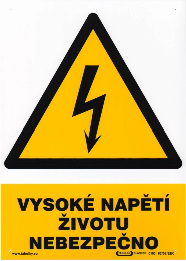 Safety Sign High Voltage – Danger to Life A4 Plastic