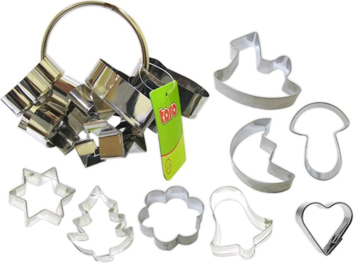 Set of Stainless Steel Cookie Cutters, 8 pcs