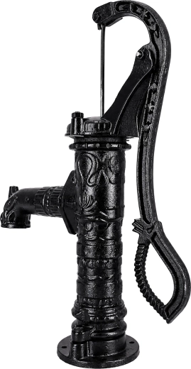 Decorative hand-operated garden water pump Abisynka, black cast iron