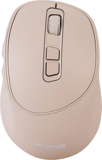 2.4 GHz Wireless Mouse with Silent Switches and USB‑C Charging – Beige