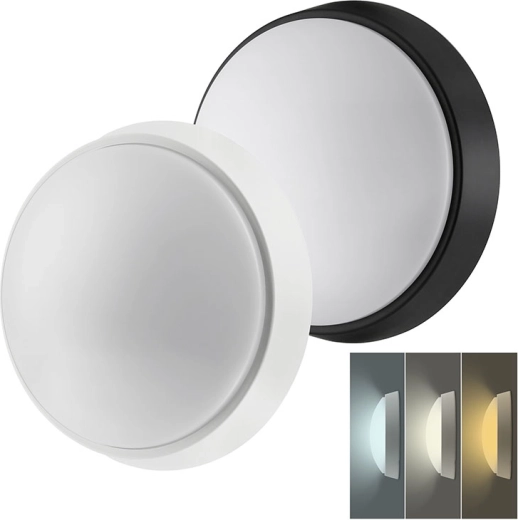 Solight кръгло LED осветително тяло за стена и таван с избираема цветна температура 3CCT и сменяем капак