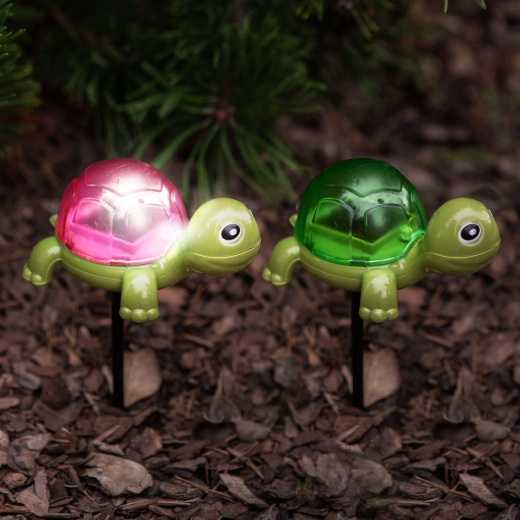 Solar stake LED turtle lamp - 1 piece