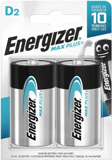 Max Plus D LR20 Alkaline Batteries, 2 pcs