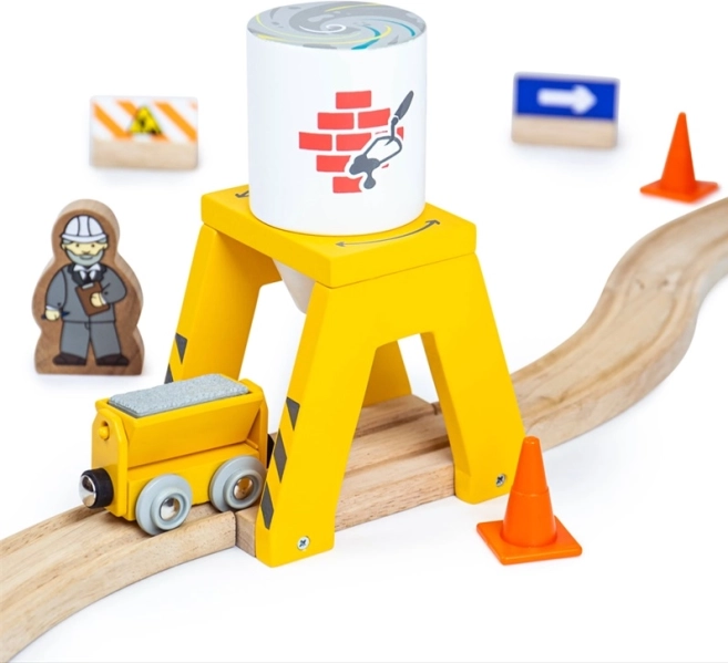 Bigjigs Rail циментов силоз – дървено допълнение към железопътната писта