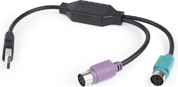 Адаптер 2× PS/2 към USB за мишка и клавиатура