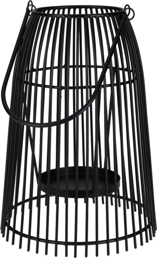 Metal wire candle holder for one candle, black, 29 × 20 cm