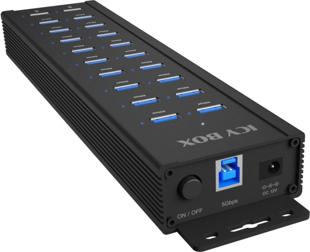Icy Box IB-HUB1720-U3 20-портов USB хъб със захранване 96 W