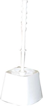 Toilet set with square holder, plastic, 7.5 cm brush