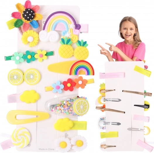 Set of colorful hair clips for girls, 14 pcs