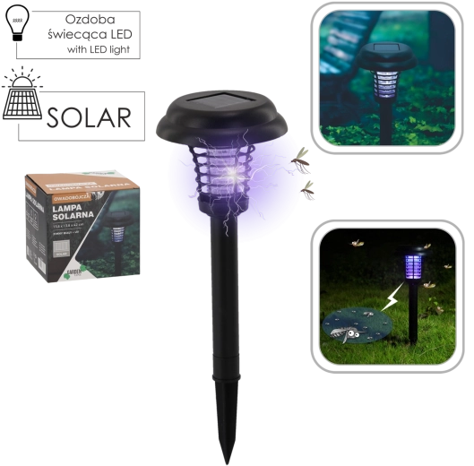 Solar garden lamp with insect trap 13.8 × 13.8 × 42 cm