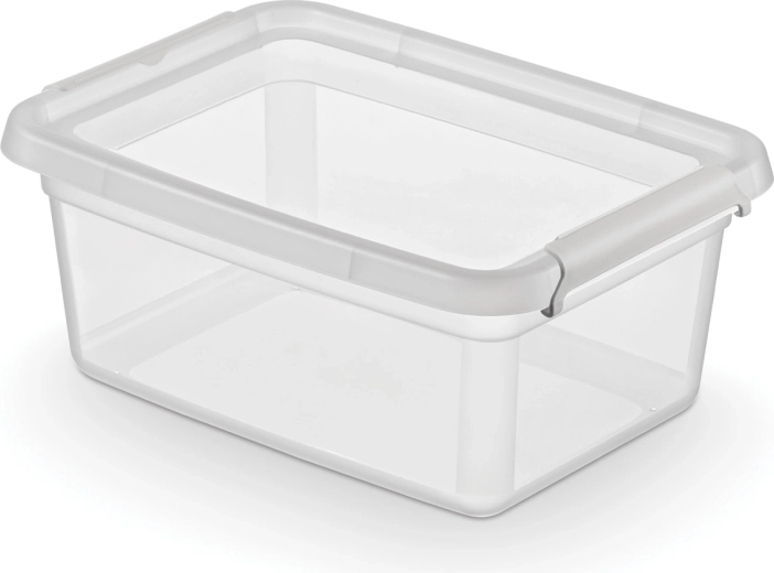 Basestore storage box with lid and clips 4.5 l