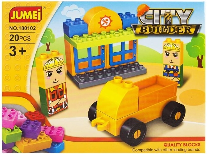 Конструктор Jumei City Builder град – строеж, 20 части, 26 × 19 см - 1 брой