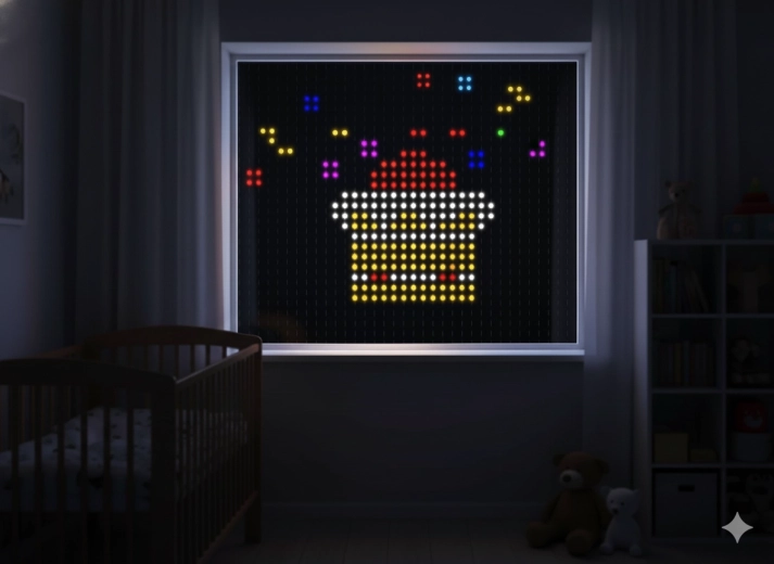 Смарт LED светлинна завеса 400 RGB мултиколор 2 × 2 м с дистанционно за вътрешна и външна употреба