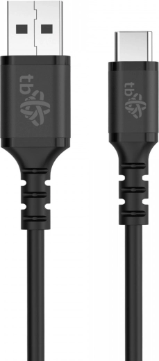 Silicone USB–USB‑C Cable 50 cm, Black