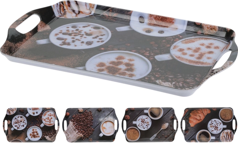 Melamine Tray Coffee 38 × 23 cm – mix of designs