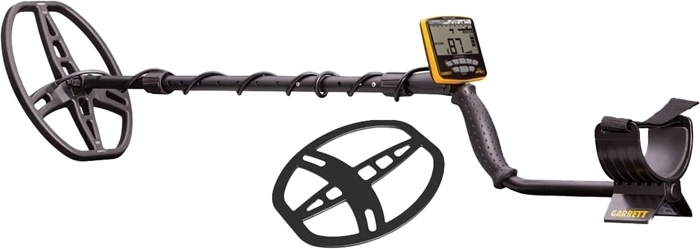 Garrett ACE Apex metal detector with 8.5×11" DD Raider coil