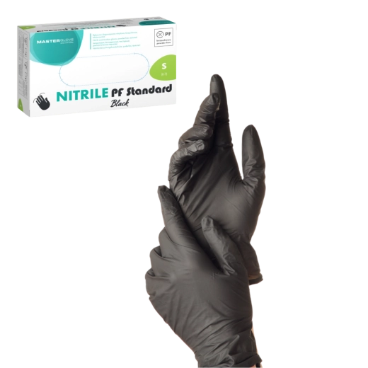 Black nitrile disposable gloves powder-free size S (100 pcs)