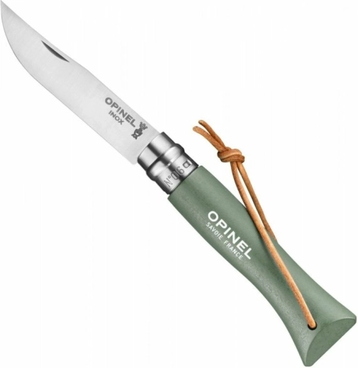 Opinel №06 Trekking джобен нож, салвиево зелен, 7 см