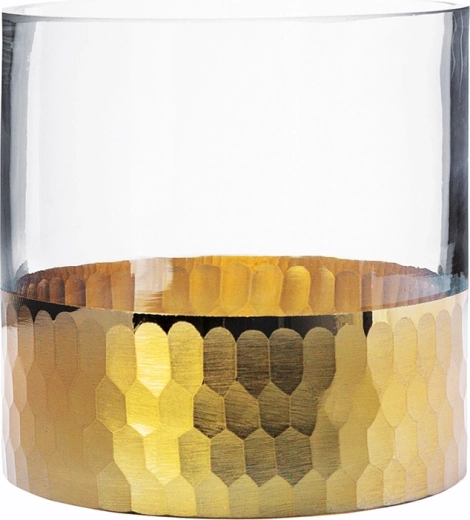 Стъклена ваза и свещник Golden honey 12 см