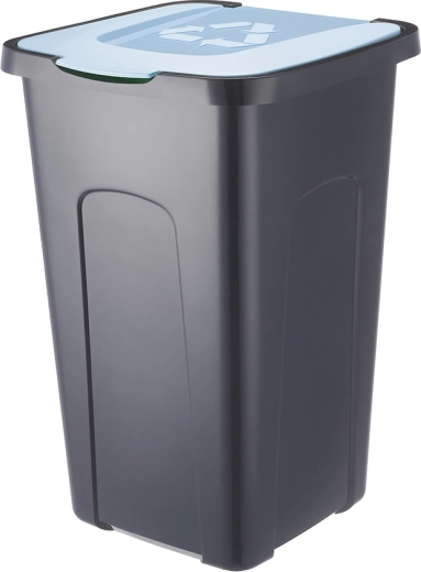 50 L Recycling Bin Black/Blue (Pastel)