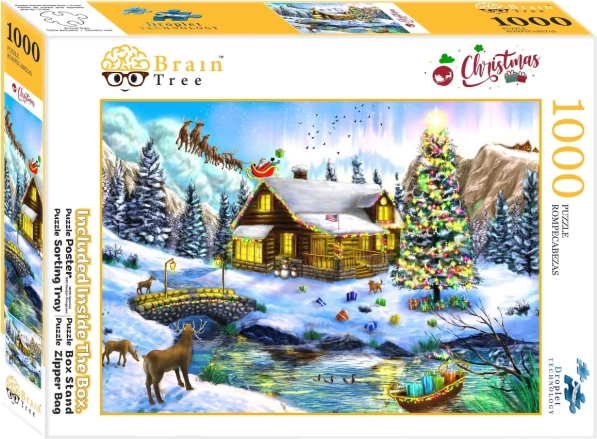 Пъзел Коледна сценерия 1000 части Brain Tree