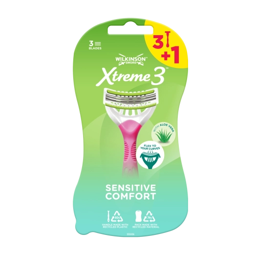 Wilkinson Xtreme3 Sensitive Comfort дамска самобръсначка за еднократна употреба 3+1