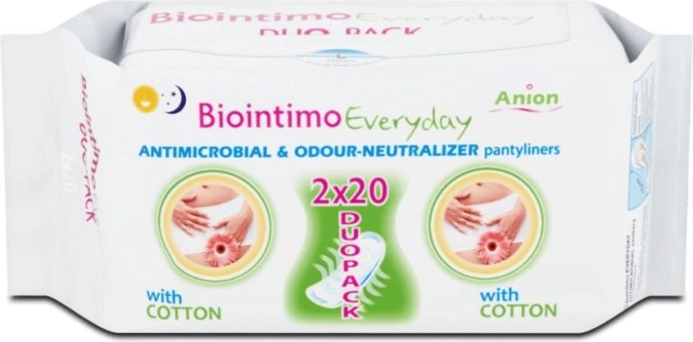 Biointimo Anion duo pack intimate panty liners for everyday use 40 pcs
