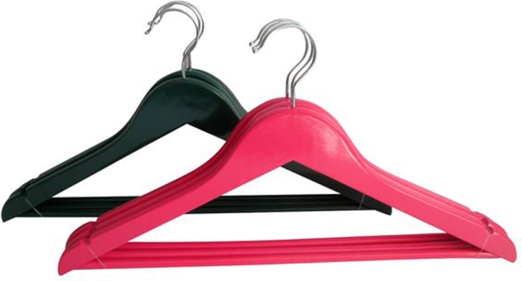 Wooden clothes hangers 3 pcs, 44.5 × 23 cm, mixed colors
