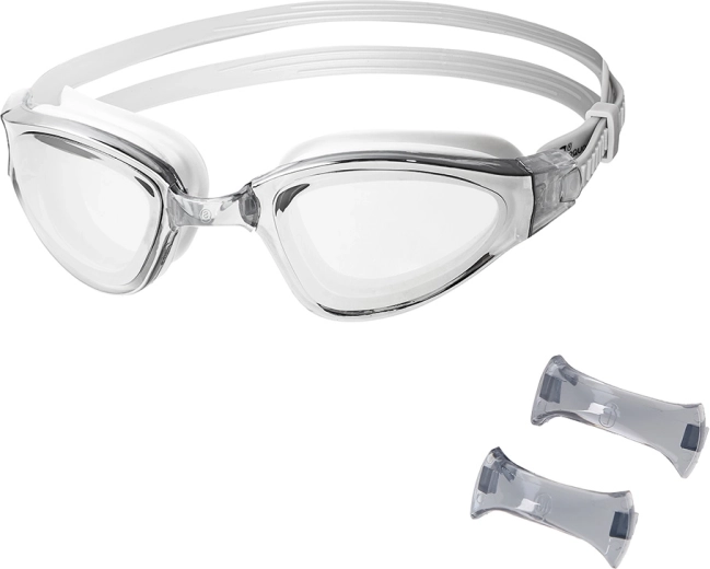 NILS Aqua swimming goggles with mirrored lenses and anti-fog treatment, grey