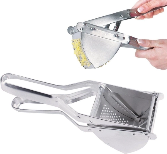 Metal potato ricer