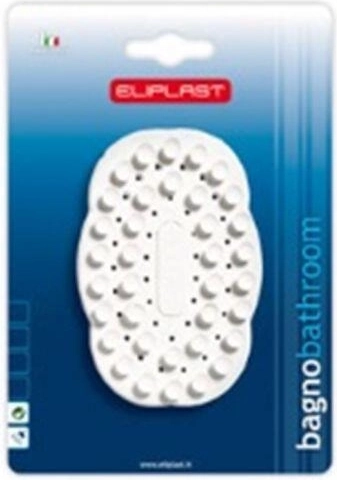 Oval soap dish with suction cups 10 × 7 cm, white