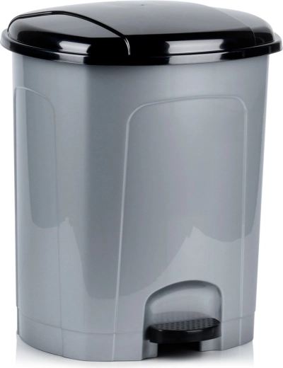 Plastic pedal trash bin 30 L – grey