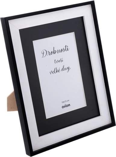 Black wooden photo frame 19 × 24 cm (photo 10 × 15 cm with mat)