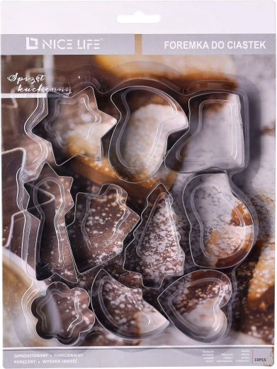Christmas cookie cutters - set of 10 pieces.