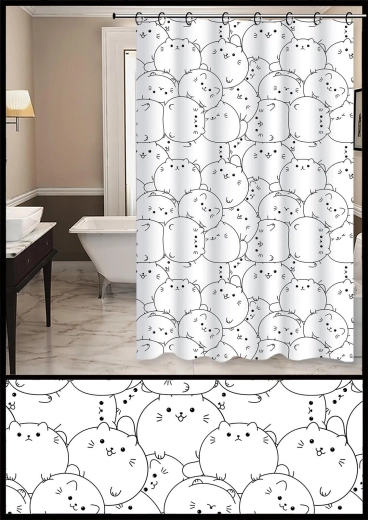 PEVA shower curtain with characters 180 × 200 cm