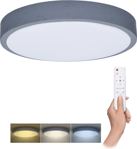 Solight LED ceiling and wall light Grey with remote control, dimmable, 49 cm