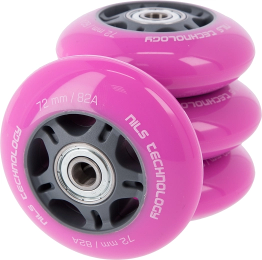 PU колелца с лагери за ролери NILS EXTREME 72 mm розови