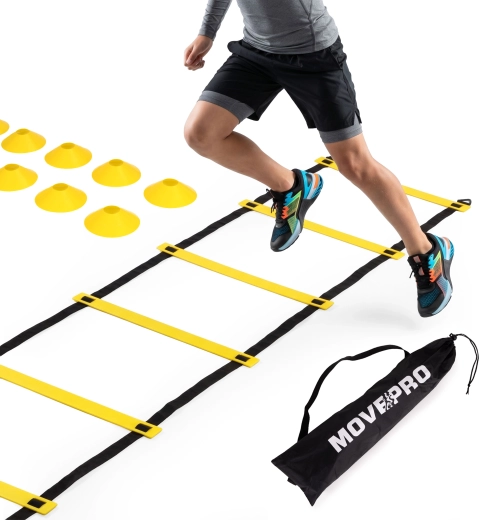 MOVEPRO coordination agility ladder 6 m with a set of cones and a carry bag