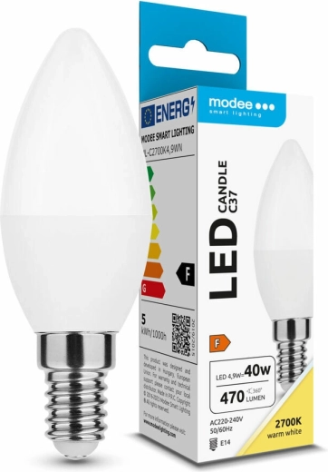 LED крушка Modee тип свещ E14 4,9 W топло бяло