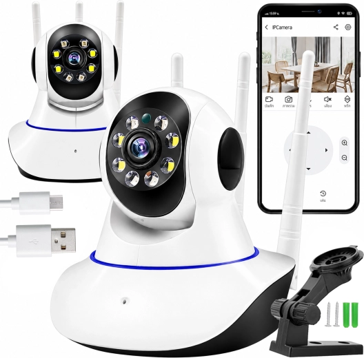 Безжична въртяща се Wi‑Fi камера 360° (бебефон) - 1 бр.
