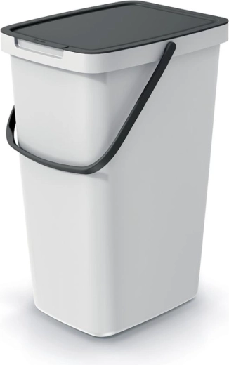 20 L Ash Grey Trash Can with Black Lid SYSTEMA Q COLLECT