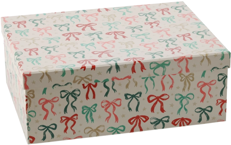 Christmas gift box with bow 35 × 26 × 13.5 cm