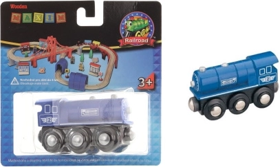 Maxim wooden steam locomotive – blue
