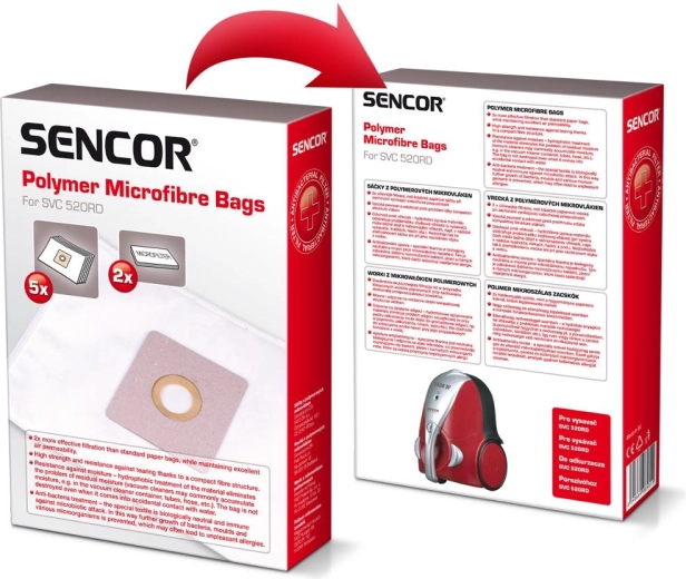 Микрофибърни торбички за прахосмукачка Sencor SVC 520, 5 бр.